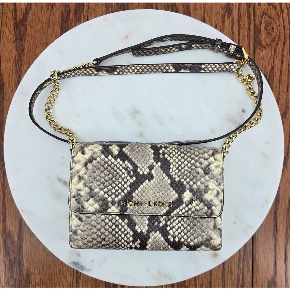 Michael Kors Jet Set Snakeskin Chain Purse‎ Minimalist Quiet Luxury Edgy